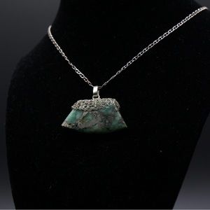 Raw Emerald Pendant . 
-950 Silver Mompox Filigree.  Raw Emerald.